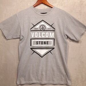 Volcom Mens Graphic T-Shirt Sz.Medium/Gray Heather/Volcom Stone/Crewneck